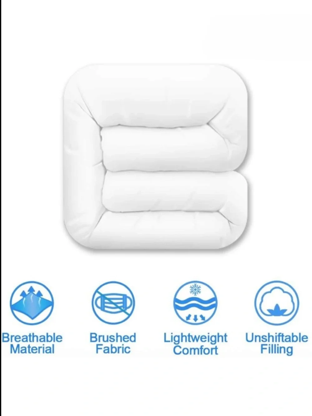 Queen White Plush Down Alternative Comforter